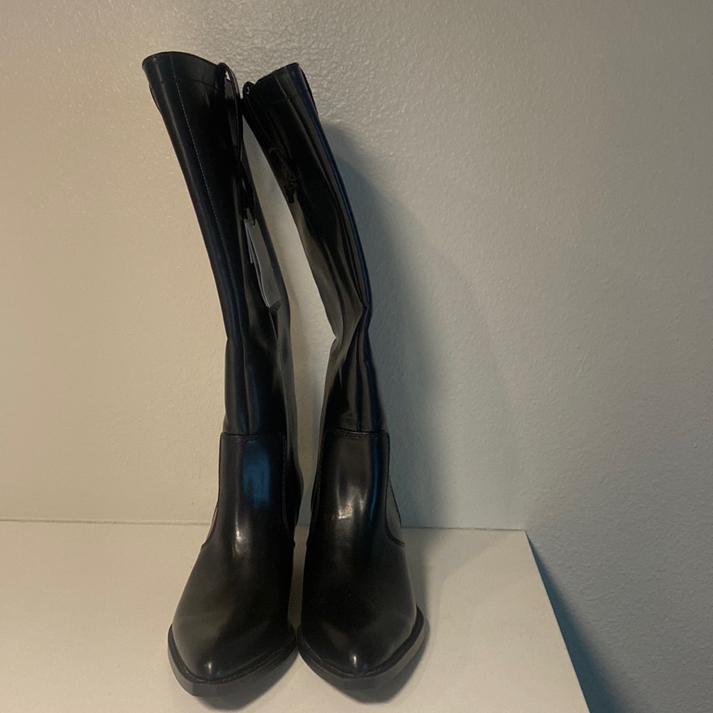 Black Leather Cowboy style Boots